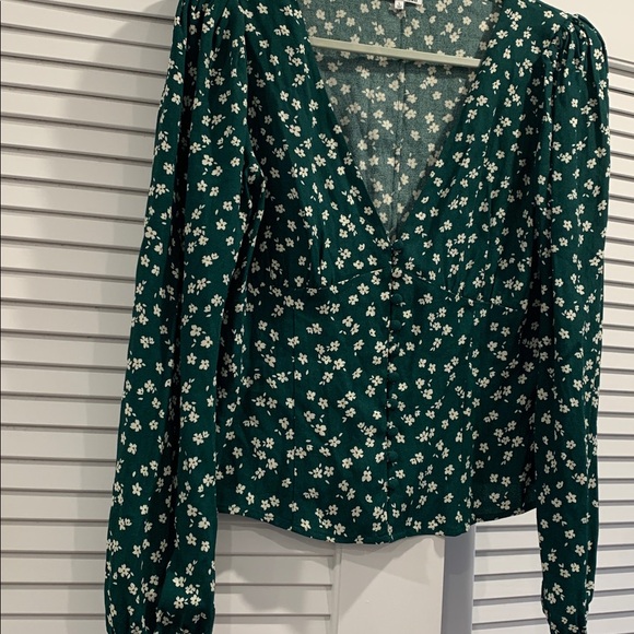 Like new Reformation Annette ditsy floral green/white size Large boho romantic - Picture 4 of 10